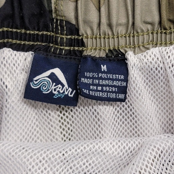 Kavu Cargo Shorts Swim Trunks Mens Size Med Elastic‎ Drawstring Camouflage Camo - Picture 2 of 8